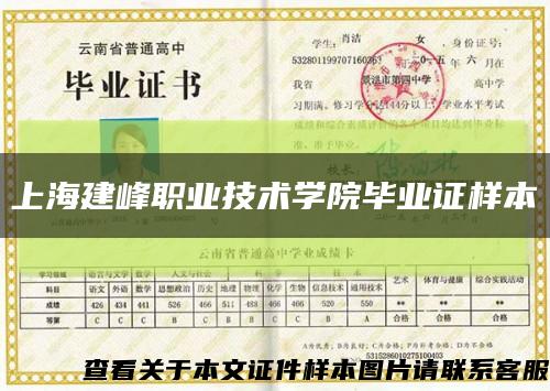 上海建峰職業技術學院畢業證樣本縮略圖
