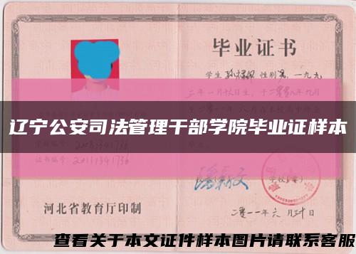 遼寧公安司法管理干部學院畢業證樣本縮略圖