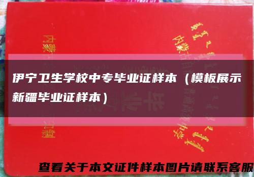 伊寧衛生學校中專畢業證樣本（模板展示新疆畢業證樣本）縮略圖