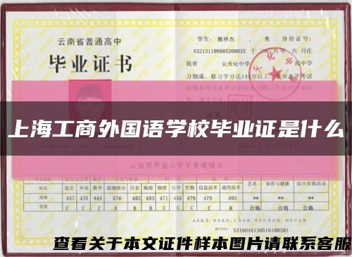 上海工商外國語學校畢業證是什么縮略圖