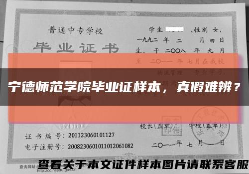 寧德師范學院畢業證樣本，真假難辨？縮略圖