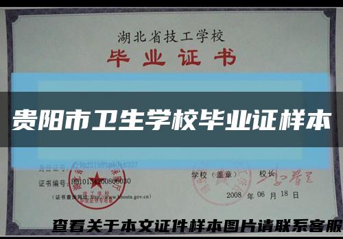 貴陽市衛生學校畢業證樣本縮略圖