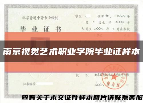 南京視覺藝術職業學院畢業證樣本縮略圖