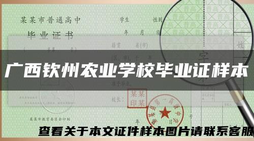 廣西欽州農業學校畢業證樣本縮略圖