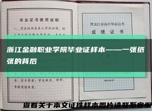 浙江金融職業學院畢業證樣本——一張紙張的背后縮略圖