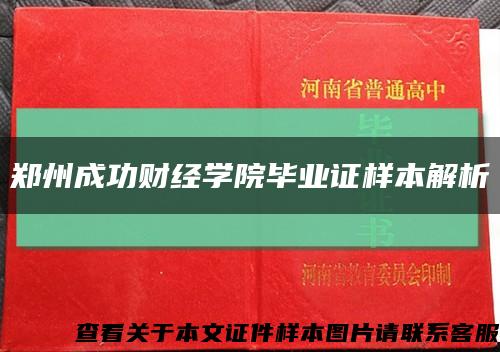 鄭州成功財經學院畢業證樣本解析縮略圖