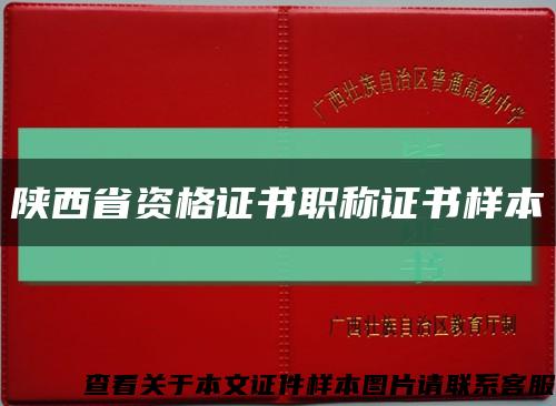 陜西省資格證書職稱證書樣本縮略圖