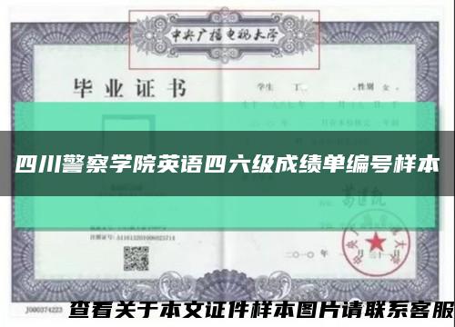 四川警察學院英語四六級成績單編號樣本縮略圖