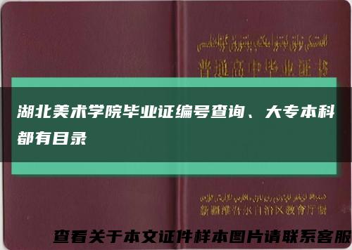 湖北美術學院畢業證編號查詢、大專本科都有目錄縮略圖