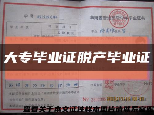 大專畢業證脫產畢業證縮略圖