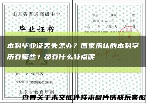 本科畢業證丟失怎辦？國家承認的本科學歷有哪些？都有什么特點呢縮略圖