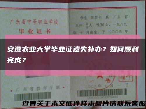 安徽農業大學畢業證遺失補辦？如何順利完成？縮略圖