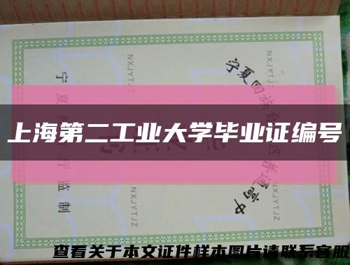 上海第二工業大學畢業證編號縮略圖