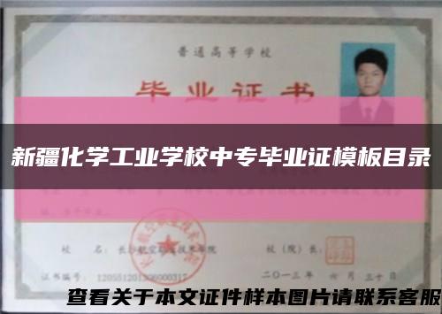 新疆化學工業學校中專畢業證模板目錄縮略圖