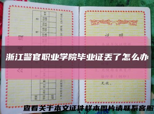 浙江警官職業學院畢業證丟了怎么辦縮略圖