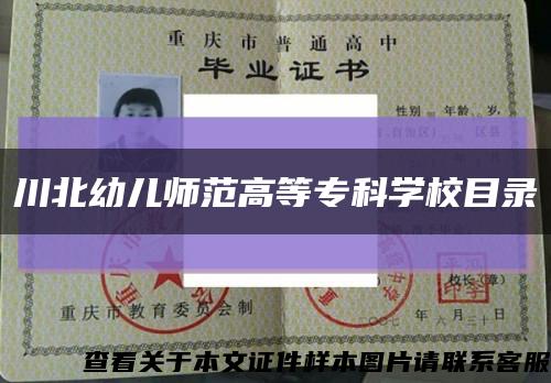 川北幼兒師范高等?？茖W校目錄縮略圖