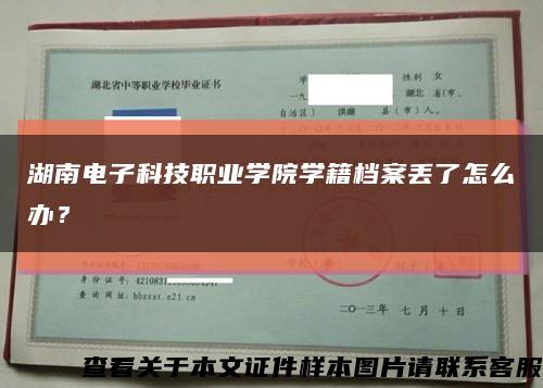 湖南電子科技職業學院學籍檔案丟了怎么辦？縮略圖