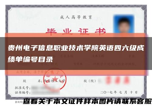 貴州電子信息職業技術學院英語四六級成績單編號目錄縮略圖