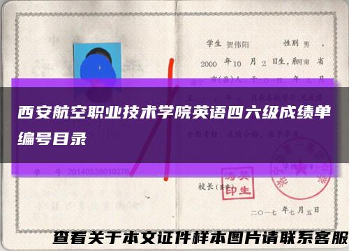 西安航空職業技術學院英語四六級成績單編號目錄縮略圖