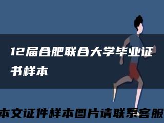 12屆合肥聯合大學畢業證書樣本縮略圖