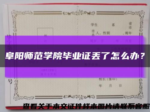 阜陽師范學院畢業證丟了怎么辦？縮略圖
