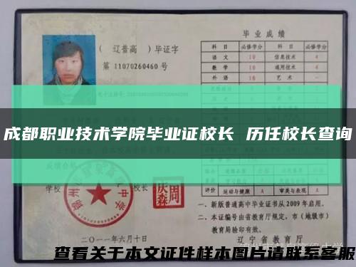 成都職業技術學院畢業證校長 歷任校長查詢縮略圖