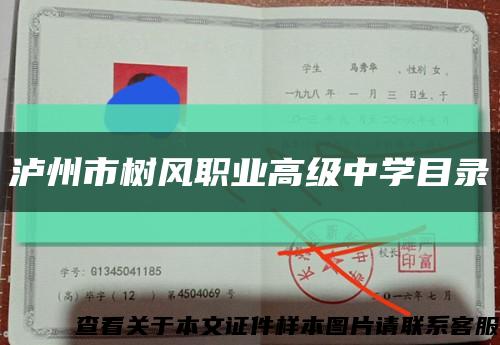 瀘州市樹風職業高級中學目錄縮略圖