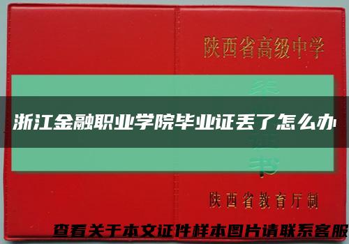 浙江金融職業學院畢業證丟了怎么辦縮略圖