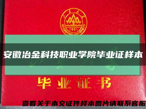 安徽冶金科技職業學院畢業證樣本縮略圖