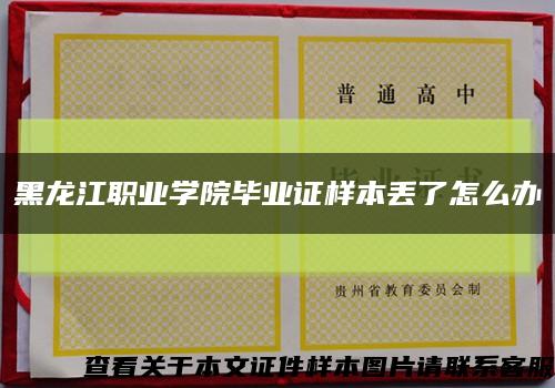黑龍江職業學院畢業證樣本丟了怎么辦縮略圖