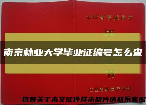 南京林業大學畢業證編號怎么查縮略圖
