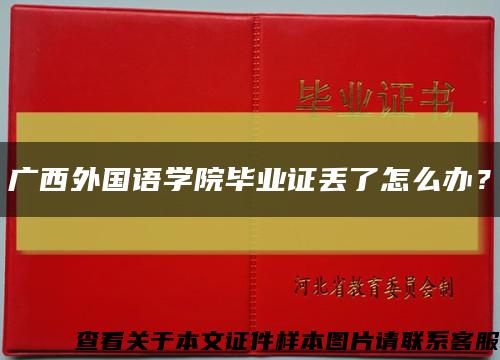 廣西外國語學院畢業證丟了怎么辦？縮略圖