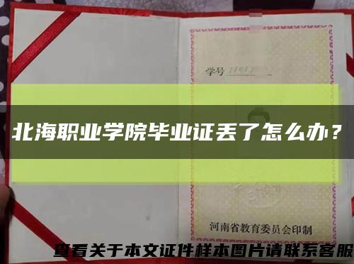北海職業學院畢業證丟了怎么辦？縮略圖