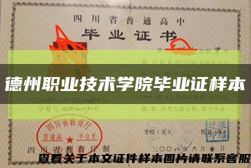 德州職業技術學院畢業證樣本縮略圖