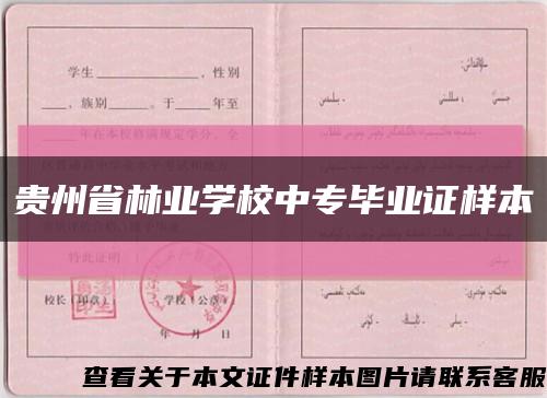 貴州省林業學校中專畢業證樣本縮略圖