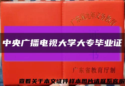 中央廣播電視大學大專畢業證縮略圖