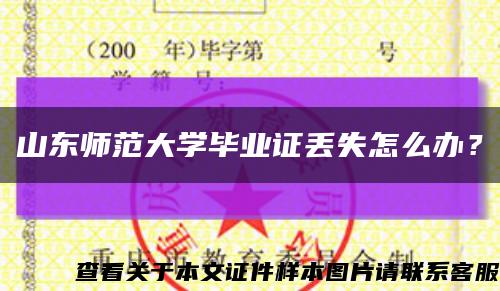 山東師范大學畢業證丟失怎么辦？縮略圖