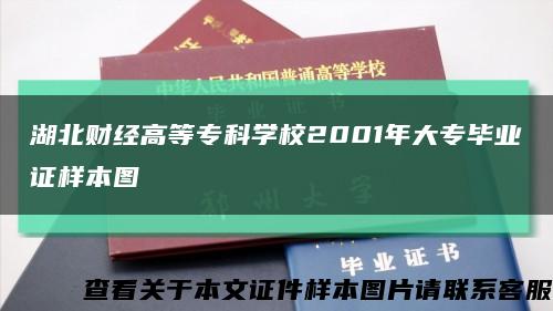湖北財經高等?？茖W校2001年大專畢業證樣本圖縮略圖