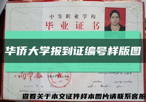 華僑大學報到證編號樣版圖縮略圖