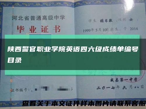 陜西警官職業學院英語四六級成績單編號目錄縮略圖