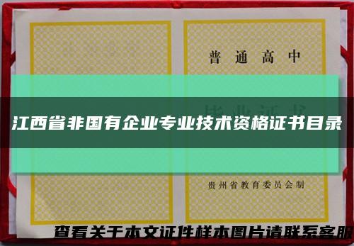 江西省非國有企業專業技術資格證書目錄縮略圖