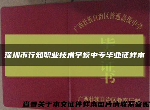 深圳市行知職業技術學校中專畢業證樣本縮略圖