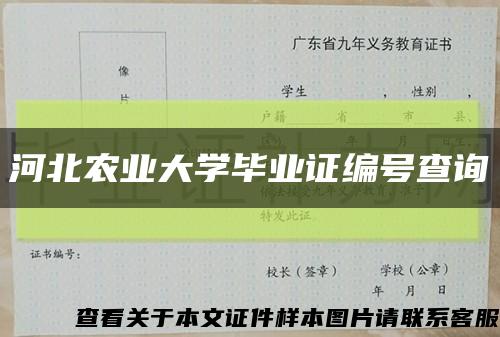 河北農業大學畢業證編號查詢縮略圖
