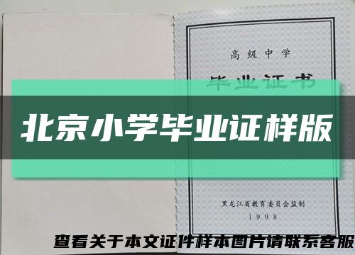 北京小學畢業證樣版縮略圖