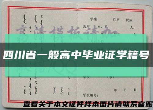 四川省一般高中畢業證學籍號縮略圖