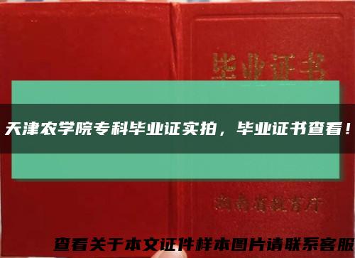 天津農學院?？飘厴I證實拍，畢業證書查看！縮略圖
