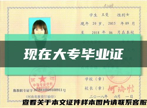 現在大專畢業證縮略圖