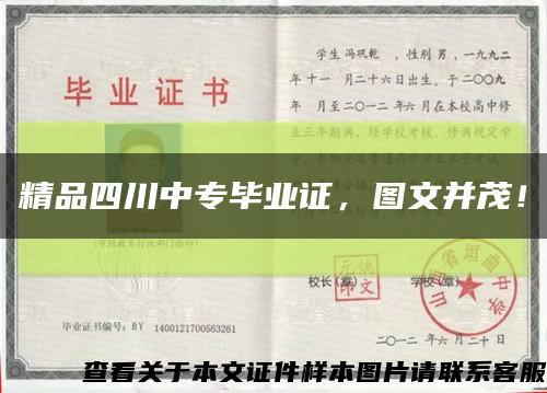 精品四川中專畢業證，圖文并茂！縮略圖