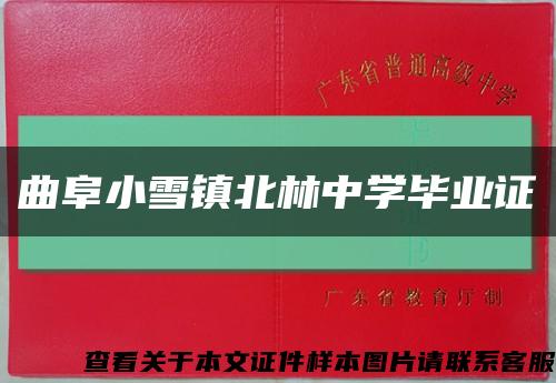 曲阜小雪鎮北林中學畢業證縮略圖