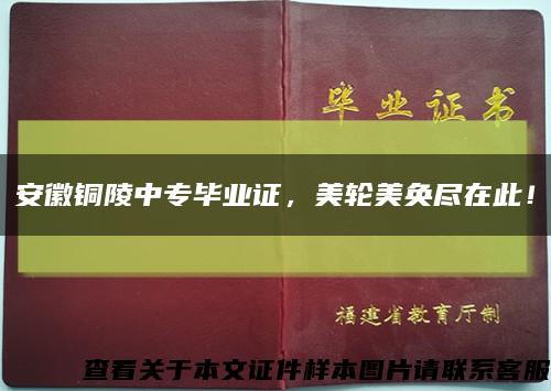 安徽銅陵中專畢業證，美輪美奐盡在此！縮略圖